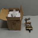 4Pcs Stocking Holders, Reindeer Pattern Metal Mantel Hooks, Anti-Slip Heavy Duty Solid Cast Iron Mantle Hangers Xmas Dcor for Fireplace Holiday Indoor Decoration