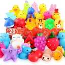Nobasco Squishies, 32 Pack Mochi Squishy Toys - Kawaii Cat Squishys Slow Rising Animals - Party Favors, Goodie Bag, Birthday Gifts, Mini Squishies Stress Reliever Toy
