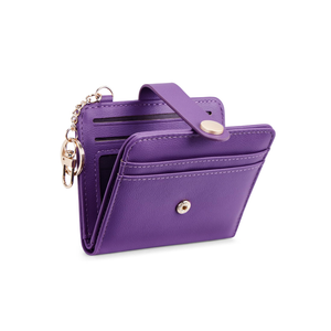 POIUGOYA Slim Wallet for Women,RFID Blocking Bifold Credit Card Holder with Zipper Coin Pocket,ID Window,Keychain