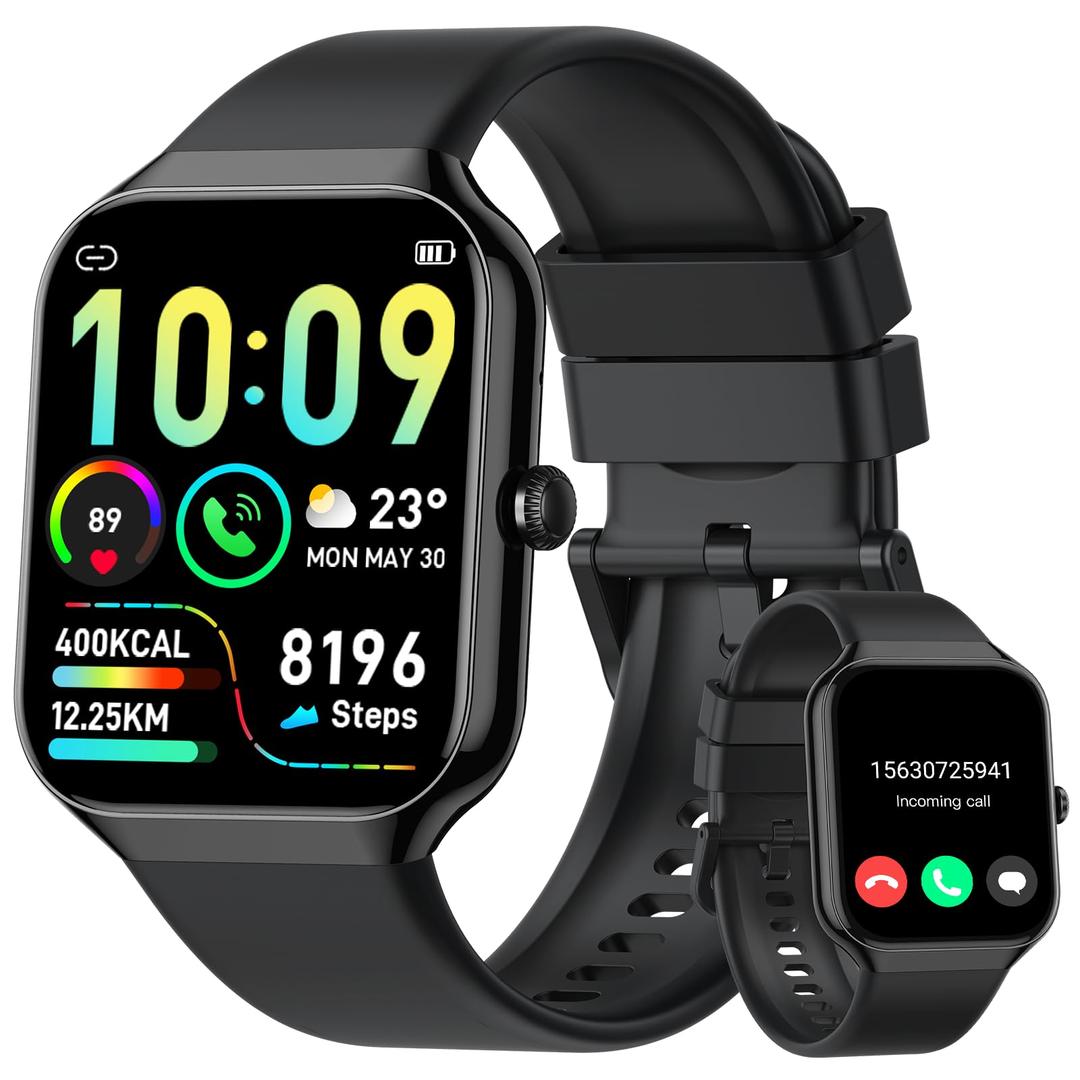 Jugeman Smart Watch for Men Women (Answer/Make Calls), 1.96"HD Smartwatch 113+ Sport Modes, New Activity Tracker with Heart Rate/Sleep Monitor Pedometer, IP68 Waterproof Fitness Watch for Android iOS