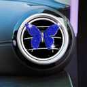 Dotesy 2 Pack Bling Bling Butterfly Air Vent Clips Crystal Butterfly Car Air Fresheners Vent Clips Diamond Cute Car Interior Decor for Women (Blue)