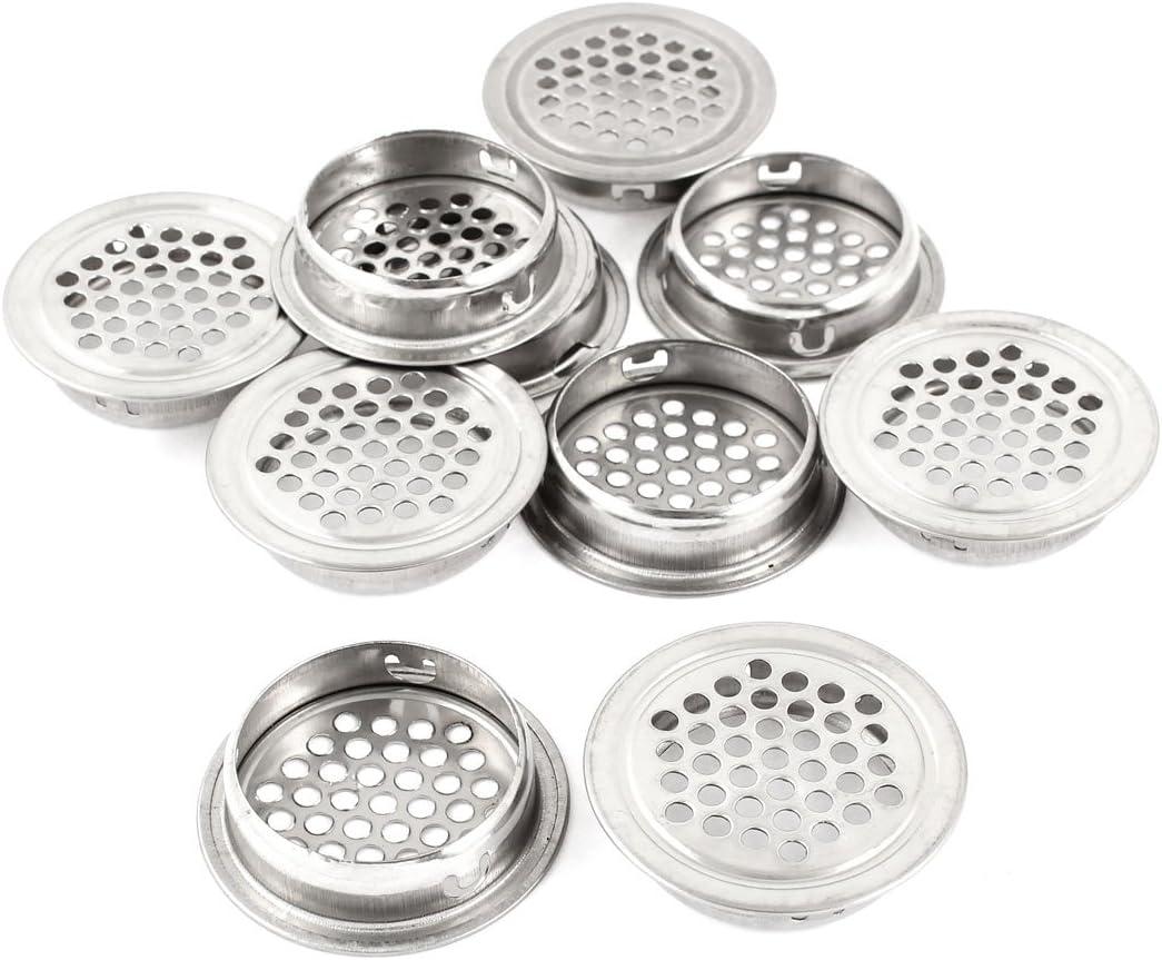 uxcell 10pcs Air Vent Stainless Steel Round 1.5 Inch Dia Circular Soffit Vent Mesh Hole Louver for Kitchen Bathroom Cabinet Wardrobe
