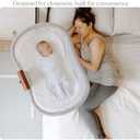 HALO BassiNest Luxe Swivel Sleeper - Over-Bed Baby Bassinet with 360° Rotation, Vibrations, White Noise, and Safe Close-Sleeping Design, Dove Grey Tweed