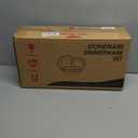 E-far Pasta Bowls Set of 4-35oz Ceramic Large Serving Salad Bowls, Wide & Shallow Stoneware Pasta Plates for Salad, Soup, Dinner| Dishwasher & Microwave Safe | Matte Black