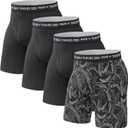 Pair of Thieves Every Day Kit Soft Cotton Long Boxer Briefs for Men (Medium, Black)