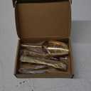 Sieral 4 Pieces Ice Tongs and Scoops Stainless Steel Ice Cube Tong with Teeth Shovel Scoop Buffet Clip Candy Food Kitchen Serving Utensils Set for Cocktail Whiskey Tea Party(Gold)