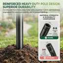 MrCrafts 82 Inch Bird Feeder Pole with Spiral Ground Anchor, Heavy Duty Shepherds Hooks for Outdoor Bird Feeder Stand, Extra Stable Metal Garden Hook for Hanging Plants, Solar Lights, Baskets, Black