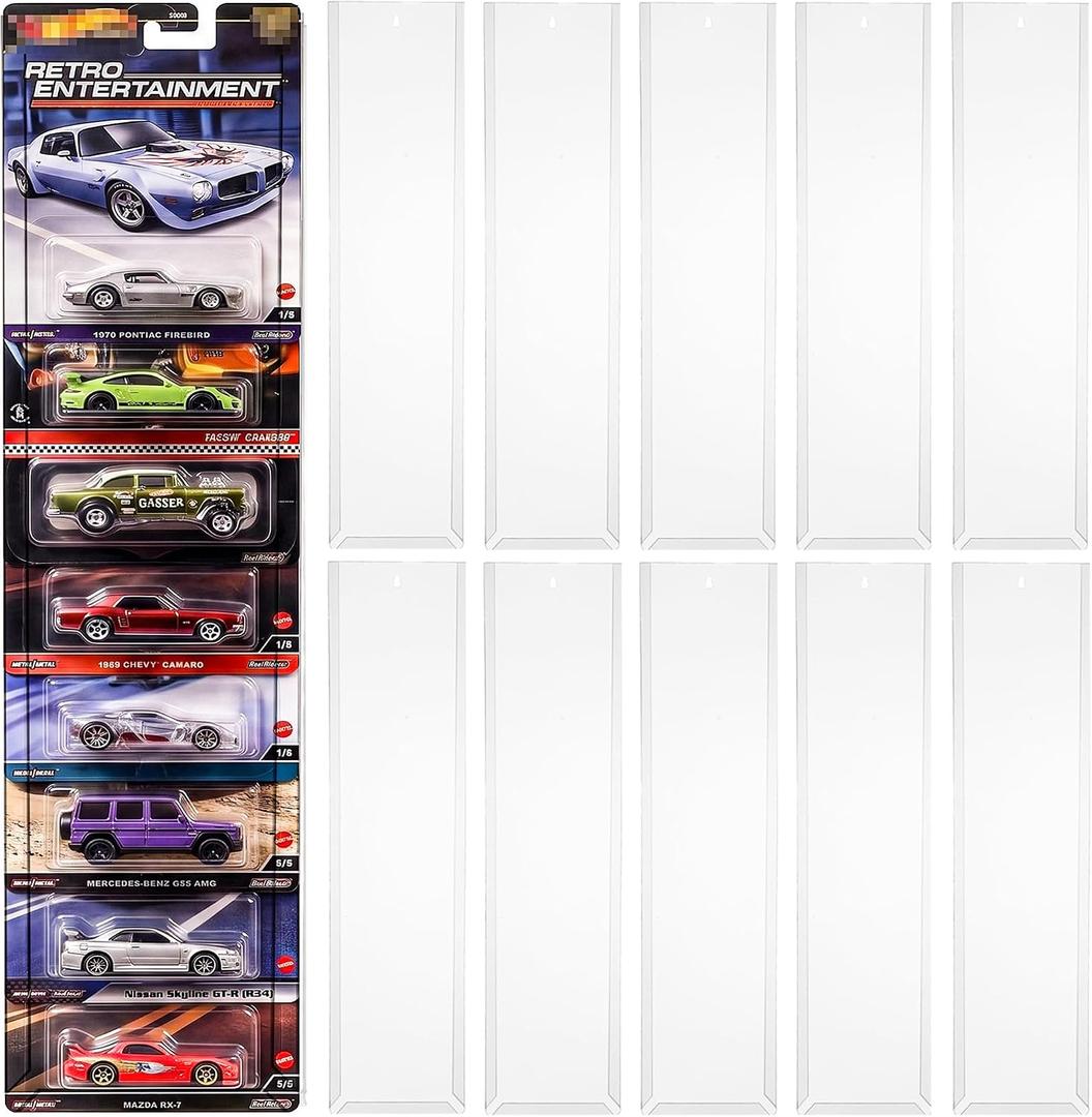 10 Pack Wall Display Case Compatible with Hot Wheels Premium Cards Cars