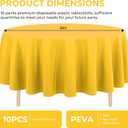 10 Pack Premium Disposable Plastic Tablecloth 84" Round Table Cover for Birthdays Weddings Christmas Anniversary Buffet Table (Yellow)