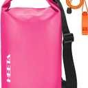 HEETA Waterproof Dry Bag for Women Men(Upgraded Version) 5L/10L/20L/30L/40L Roll Top Lightweight Dry Storage Bag Backpack with Emergency Whistle for Travel, Swimming, Boating, Kayaking, Camping, Beach (Rose Red)