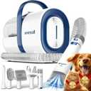 oneisall Dog Grooming Vacuum, Pet Grooming Vacuum with Clipper Nail Grinder, 1.5L Dust Cup Dog deshedding Vacuum Brush with 7 Pet Grooming Tools for Shedding Pet Hair, Home Cleaning (Blue)