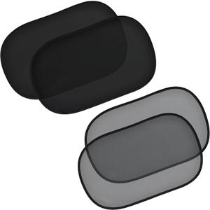 EcoNour Car Window Shades for Baby (4 Pack) | Safeguard Seat from Sun & Heat | Sun Shade Side Windows for Kids | Automotive Sun Protection from UV | Child Safety Accessories | Medium - 20"x12" (2 Transparent + 2 Semi Transparent)