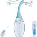 Anal Douche Swing Cleaning Enema Bulb, Anti Backflow Enemas for Men Women Colon Cleanse with Adjustable Nozzles, Remote Control Reusable Cleaner 7 Swing Modes and 7 Spray Holes, 21.98 oz with Lube