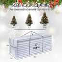Christmas Tree Bag, 7.5 ft Christmas Tree Storage Bag, Reusable Heavy Duty 600D Oxford Cloth Bag, Built-in Double Mesh Pockets for Large Artificial Xmas Tree (501620in, Gray-White Stripes)