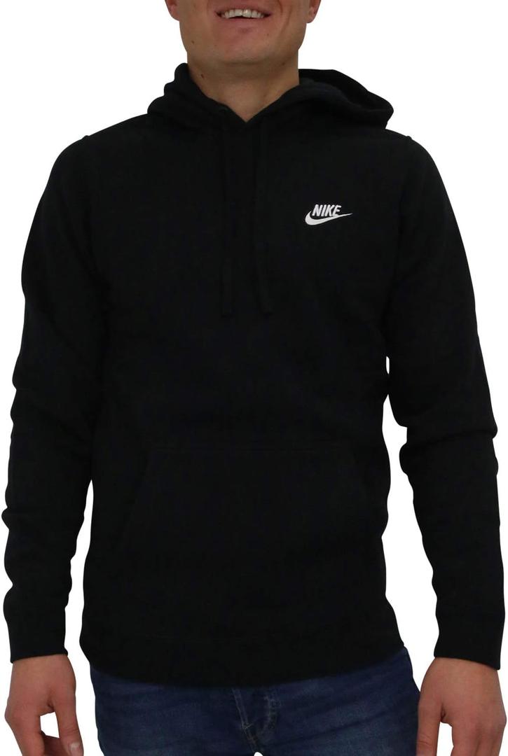 NIKE Sportswear Men's Pullover Club Hoodie (Medium, Black)