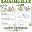 Hadley Designs Baby Shower Games for 25 Guests - Woodland Baby Predictions & Advice Cards for New Parents, Who Knows Mommy Best, Babyshower Game Girl Boy Gender Neutral, Gender Reveal Games
