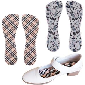 High Heel Cushion Inserts Women, Adhesive High Heel Relief Insoles Prevent Slipping, Silicone Invisible Cushioning Insoles, Arch Support Shoe Inserts for High Arch Flat Feet, 2 Pairs, Floral