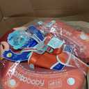 Mambobaby Float Add Tail Baby Swim Float with Canopy Solid Pool Infant Swim Trainer Swimming Training Lying Air Free Water Floats Non-Inflatable Waist Swim Ring for Toddlers (Crab), Medium