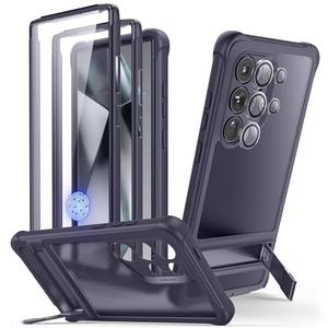 ESR for Samsung Galaxy S24 Ultra Case, S24 Ultra Case with Extra Protective Front Frame & 3 Kickstand Modes, Exceeds Full-Coverage Military-Grade Protection, Heavy Duty Shock Armor, Clear Purple