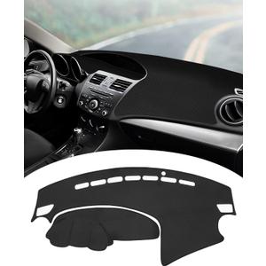 FIILINES Dash Cover Fit for Mazda 3 2010-2013 Accessories Dashboard Mat Cover for Mazda 3 Accessories Dash Mat Sunshade Nonslip Mesh Protector No Glare Black