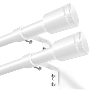5/8” White Diameter Curtain Rods 3090 Inch, for 3084 Inch Windows, Adjustable Splicing White Curtain Rods for Windows with Brackets, Window Rod Long Small Curtains Rod