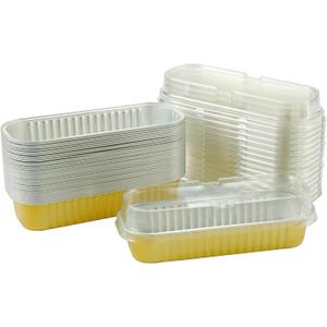 25Pack Aluminum Pans With Lids,6.8oz Mini Cake Pans Loaf Baking Cups Muffin Tins,Disposable Baking Tins Baking Pans Holders For Brownie Loaf Bread