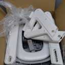 Potty Training Toilet Seat with Step Stool Ladder for Boys and Girls, 2 in 1 Potty Training Toilet, Splash Guard Anti-Slip Pad Step StoolGray-White) Pedal Upgrade