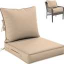 Premium Outdoor Seat Cushion Chair Cushions for Patio Furniture 22 L X 24 W X 5 H Waterproof & Fade Resistant Deep Seat and Backrest Cushion Set with Removable Covers for Chair, Sofa