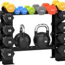 DERACY Dumbbell Rack Stand Only, 5 Tier Black Dumbbell Stand for Home Gym, Heavy Duty Steel Weight Rack Holds 8-30LB Pairs, 450LBS Capacity Free Weight Storage Organizer for Strength Training Equipment