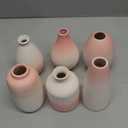 Ceramic Vase Set - Contains 6 Small Vases in with Gradient Colors,Suitable for Home,Table Centerpieces,Room and Office Decoration (Pink)