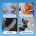 HCS XL Non-Slip Hospital Socks with Grips for Women & Men (6 Pairs) - 360 All-Around Tread Non-Slip Sock for Elderly/Seniors - Hospital Grip Socks, Fall Risk Patient Slippers (Gray, XL)