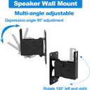 Speaker Wall Mount ,Swivel & Tilt,All Metal Wall Speaker Mount for Small SpeakersHold up to 30lbsHD-618 (2Packs,Black)