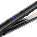 Cordless Hair Straightener and Curler, 2 in 1 Portable Mini Flat Iron & Curling Iron, Fast Heating & Titanium Plate Straightener with 4 Adjustable Temp,Travel Size Preferred Gifts (Black)