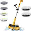 Cordless Electric Mop for Dewalt 20V Battery (NO Battery), 2 in 1 Spin Mop & Electric Floor Scrubber Machine with LED Light & Water Spray, 800 RPM Rotating Electric Mops for Floor (Golden)