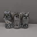 3-Pack Owl Decoys for Bird Deterrent - Weatherproof Bird Repellent Devices for Outdoor Use - Plastic Owls to Scare Birds Away and Control Garden Pests