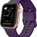 Sport Band Compatible with Apple Watch Bands 42mm 41mm 40mm 38mm, Soft Silicone Wristbands Strap with Classic Clasp for iWatch Series 10 9 SE 8 7 6 5 4 3 2 1 for Women Men