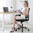Ergonomic Office Chair Home Desk Chair Task Mesh Computer Chair Gaming with Back Lumbar Support Armrest Modern Swivel Modern Adjustable Rolling Executive Mesh Chair for Women Men (Black)