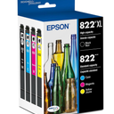EPSON 822 DURABrite Ultra Ink High Capacity Black & Standard Color Cartridge Combo Pack (T822XLBCS) Works with WorkForce Pro WF3820,3823, 4820, 4830, 4833, 4834