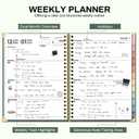 2026 Planner Weekly and Monthly Hardcover Leather Planner with Tabs 53 Weeks Schedule 8.5" x 11" Planners with Stickers for Women Yearly Agenda with Inner Pocket, Green