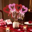 Soulchen 8 Pcs Valentines Day Heart Picks Tree Topper Decorations 15.7 Inch Heart Picks Extra Large Red Pink Glitter Foam Decorations for Valentine's Ornaments Centerpiece Table Decor(Glitter)