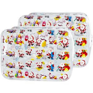 2 pcs Clear Cosmetic Bags, TSA Approved Travel Toiletry Bags, Waterproof Clear Makeup Bags with Zipper, Pattern: Cartoon, Size: 7.08x2.36x4.7 inches, 2 Count, For Youth Girls 2 pcs Clear Cosmetic Bags, TSA Approved Travel Toiletry Bags, Waterproof Clear Makeup Bags with Zipper, Pattern: Cartoon, Size: 7.08x2.36x4.7 inches, 2 Count, For Youth Girls