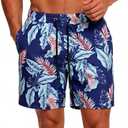 GINGTTO Men's Beach Shorts Bathing Suits with Mesh Lining (XS)