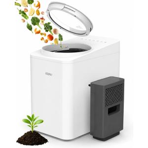 Odorless Electric Kitchen Composter 4.5L, Quiet 45dB for Home | Auto Clean, Large Carbon Filter Odor Control, Process Food Waste to Fertilizer in 4-8H, Countertop Mill Composter for Indoor