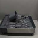 SUNLY Expandable Dish Drying Rack, Versatile Brackets for Pots & Pans, Space Saving Kitchen Drying Rack, Dish Racks for Kitchen Counter, Stainless Steel Dish Drainers with Extendable Spout, Gray+Silver, 22.54"D x 12.6" W x 7.2" H