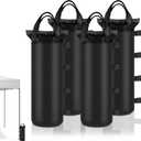 4 Sand Bags for Weight, Heavy Duty Sandbags for Canopy Legs, Extra Large Pop Up Tent Weights, Canopy Weight Bags for Gazebo, Outdoor Sun Shelter, Umbrella - Black, 6"20", Without Sand