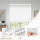 AOSKY Linen Roller Blinds Shades for Indoor Windows Pull Down Cordless Blackout Black Out Window Shade 33 Inch Blinds for Home White, 33"W x 72"H