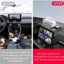 Temmis Dashboard Organizer for Toyota Highlander 2020-2026, Silicone Dash Board Tissue Holder Dash Storage Tray Container Box Behind Screen-Black