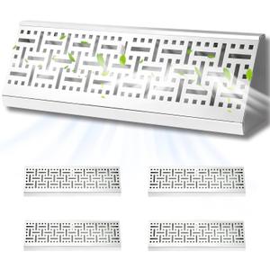 Aremae 4 Pack 18 Inch Baseboard Register - RoundFlow Design for Maximum Air Flow - Smooth-Glide Air Adjust Lever - Heavy Duty Rust-Proof Steel - Tool-Free Easy Installation | 18 Inch Baseboard Register