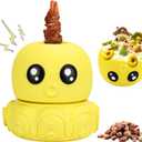 Interactive Dog Toys Bully Stick Holder,Treat-Dispensing & Squeaky Dog Chew Toys to Keep Them Busy Multifunctional Natural Rubber (Yellow)