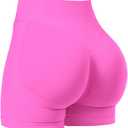 VOYJOY Women Workout Impact Shorts 2.5"/ 3.6"/ 4.5"/ 6" Scrunch Butt Lifting Gym Seamless Booty Biker Shorts (Small, Flower Powder)